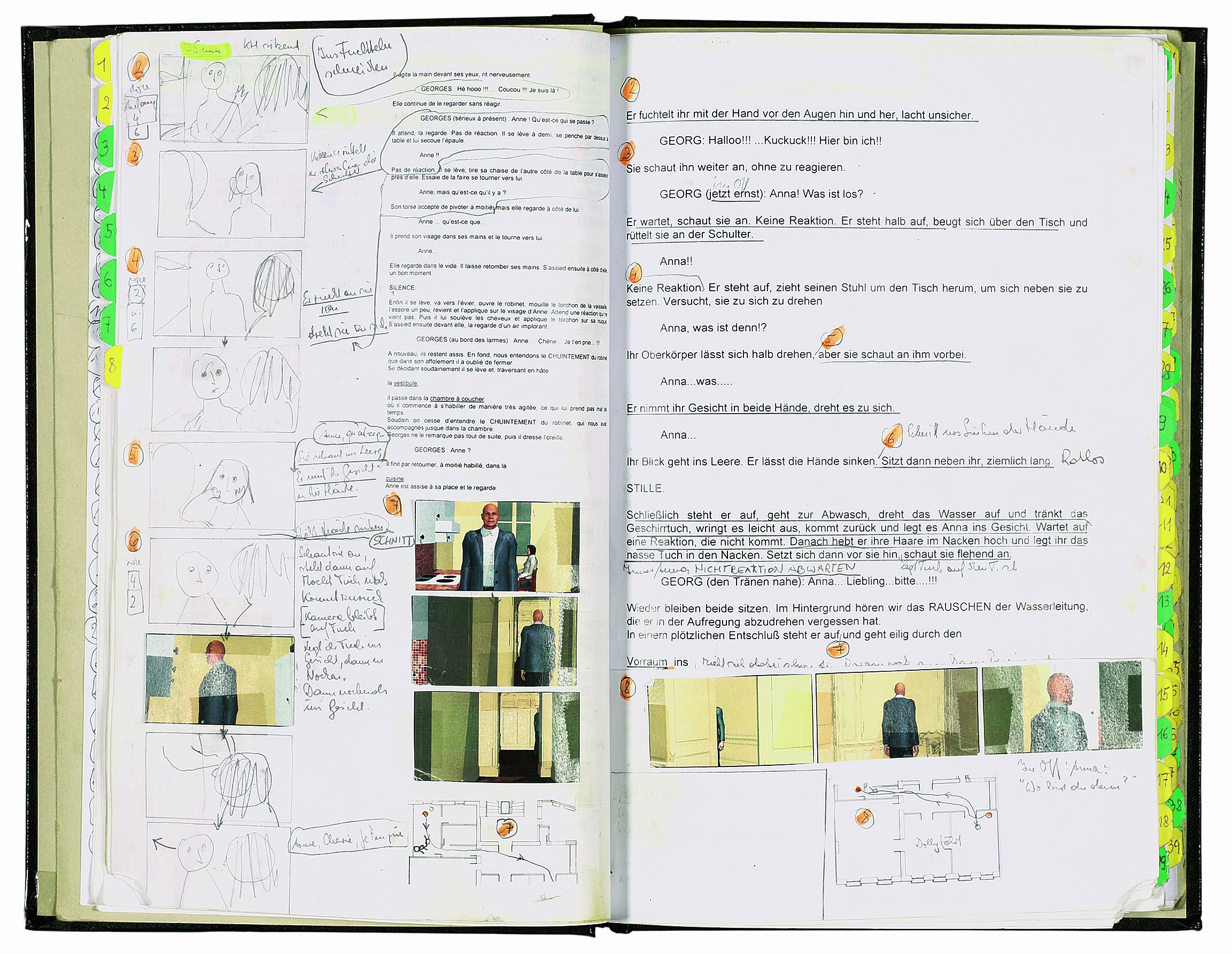 Michael Haneke, Regiedrehbuch, 2011, zu seinem Film Amour (2012) [Doppelseite]