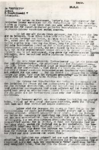 Brief von der Deutschen Liga für Unabhängigen Film an Boris Šumjatskij