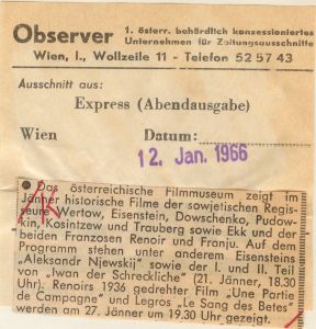 Filme im Jänner 1966