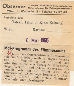Mai-Programm des Filmmuseums
