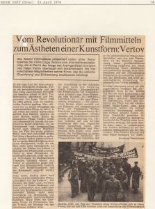 Vom Revolutionär mit Filmtiteln zum Ästheten einer Kunstform: Vertov