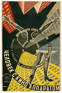 Original poster for "Čelovek s kinoapparatom"