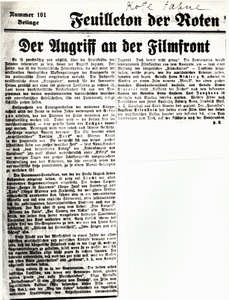 Der Angriff an der Filmfront