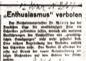 Enthusiasmus verboten