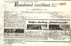 Russland tonfilmt auf seine Weise