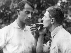 Michael Kaufman giving Vertov a light
