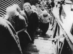 Szene auf der Treppe, von oben